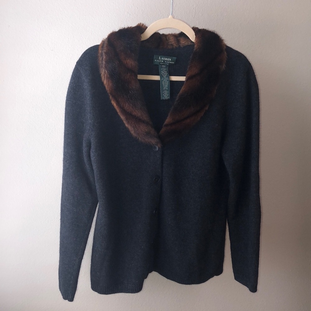 Lauren Ralph Lauren faux fur collared sweater